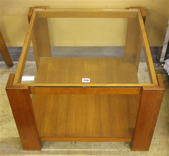 Teak coffee table with glass top